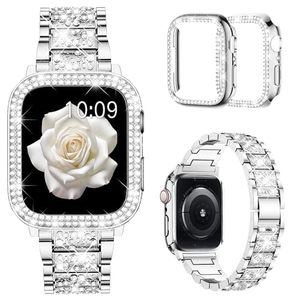 lot 21540 image: Mosonio Bling Bands for Apple Watch Women and 2P Case,Metal Band for iwatch