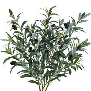 lot 21546 image: Winlyn 3 Pcs 23.6 Tall Artificial Olive Branches with 261 Leaves