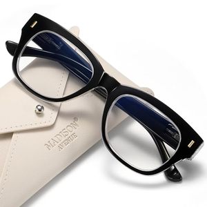 lot 21553 image: Madison Avenue Blue Light Blocking Reading Glasses for Women with Case