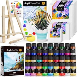 lot 21575 image: Nicpro 80PCS Acrylic Paint Canvas Set for Adults with 36 Paints (36ML)