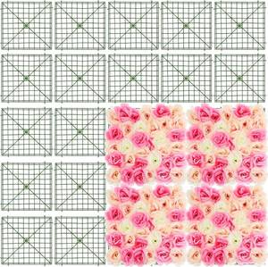 lot 21592 image: Chumia 24 Pcs DIY Flower Wall Grid Panels, 10x10in Plastic Wedding Party