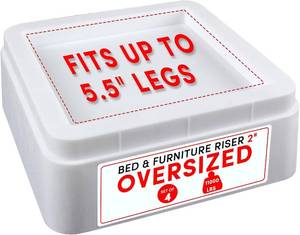 lot 21607 image: DEDU Bed Risers 4-Pack, Heavy-Duty Stackable, 2 in or 4 in, Up to 11000 lbs