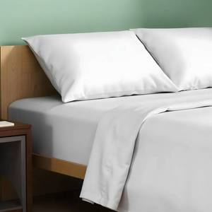 lot 21616 image: TEXAS LINEN CO. 100% Organic Cotton Percale King 4pc Sheets Set