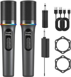 lot 21622 image: Wireless Dynamic Microphone with Rechargeable Receiver, 5-Level Volume