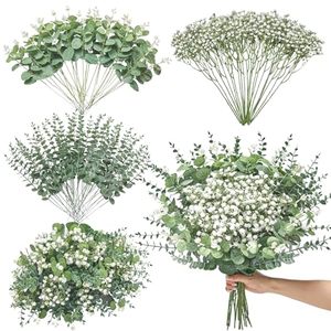 lot 21634 image: Serwalin 100PCS Mixed Eucalyptus Stems with Babys Breath Greenery