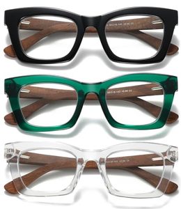 lot 21696 image: 3 Pack Blue Light Blocking Reading Glasses, Thick Frame Fashion Readers