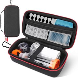 lot 21754 image: Asthma Inhaler Case   Portable Nebulizer Travel Organizer, Mesh Pocket Black