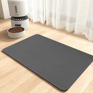 lot 21755 image: MontVoo Absorbent Pet Feeding Mat for Food & Water Bowls, Quick Dry, 12x19