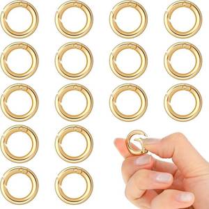 lot 21779 image: 16 Pcs Spring O-Ring Clips 12 inch Round Mini Snap Clips Gold for Keychains
