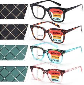 lot 21785 image: Progressive Multifocus Reading Glasses, Blue Light Blocking, Spring Hinge