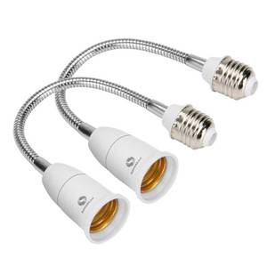 lot 21786 image: RONG&LAN E27 Flexible Socket Extender, Adjustable (23.6in, 2-Pack)