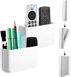 lot 21798 image: 2-Pack Magnetic Foldable Remote Holder - TV Remote Wall Mount & Marker Clip