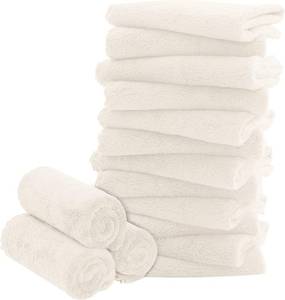lot 21826 image: 16 Pack Baby Washcloths - Luxury Coral Fleece, Extra Absorbent & Soft, Cream
