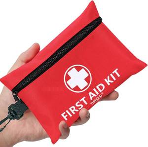 lot 21835 image: Mini First Aid Kit - 147-Piece Small Kit with Rotatable Buckle for Travel