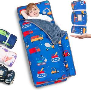 lot 21836 image: Primlect Toddler Nap Mat with Pillow, Thickened Extra Large Sleeping Bag