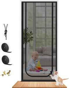 lot 21845 image: Dixutzi Pet Screen Door Cat-Resistant Mesh with Zipper Closure, Fits 35x80