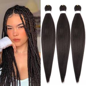 lot 21851 image: Dark Brown Pre-Stretched Braiding Hair 26 3 Packs 4# EZ Braid for Box Braids