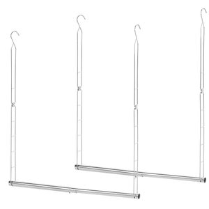 lot 21858 image: STORAGE MANIAC Adjustable Hanging Closet Rods, Double Chrome, 2 Pack