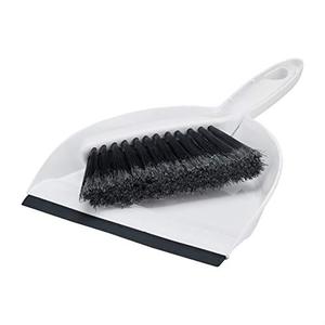 lot 21863 image: Amazon Basics Small Portable Dustpan and Brush Set, IndoorOutdoor, Gray