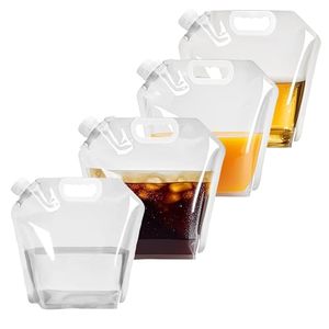 lot 21875 image: 4 Pack Collapsible Water Jugs, 1.32.6 Gallon, BPA Free Plastic with Handle