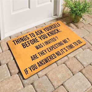 lot 21881 image: Funny Welcome Doormat with Rubber Back 18x30 Front Door Mat