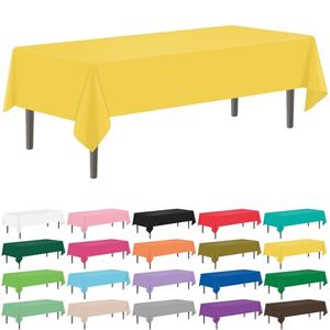lot 21882 image: YSYJ 12 Pack Yellow Disposable Plastic Tablecloths 54 x 108 in Rectangular