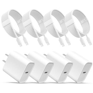 lot 21886 image: iPhone 17 16 15 Charger, USB C Charger, 4Pack Fast Wall Charging with Cable