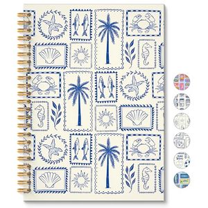 lot 21889 image: Blue Beach Glitter Spiral Notebook - Ocean Journal, 5.5x8.3 Inch