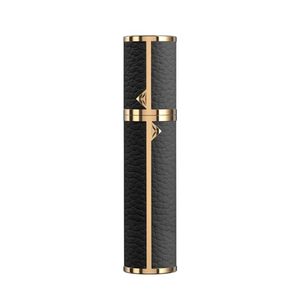 lot 21909 image: 8ML Travel Refillable Atomizer, Genuine Leather Cologne Sprayer, Black