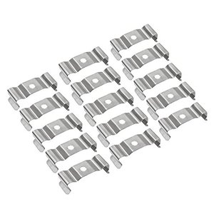lot 21916 image: uxcell T8 Clips Bracket for Tube Light, Nickel-Plated Mn Steel, Pack of 15