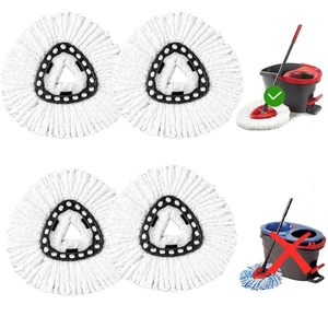 lot 21931 image: 4 Pack Mop Head Replacement for O-Cedar Triangle Swivel Mops, 100% Microfiber