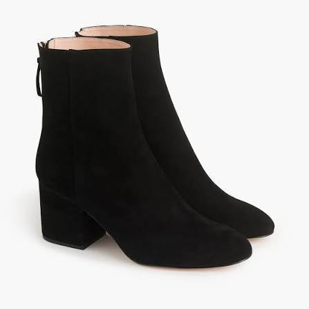 lot 62445 image: J.Crew Womens Sadie Side Zip Ankle Heel Bootie In Black Suede - 9