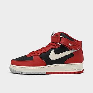 lot 61279 image: Nike Mens Air Force 1 Mid 07 SE Split Casual Shoes in RedBlack Size 11.0 Leather