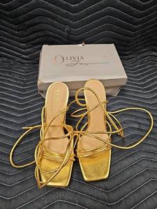 lot 61301 image: Olivia Jayme strappy lace-up high heels - 10