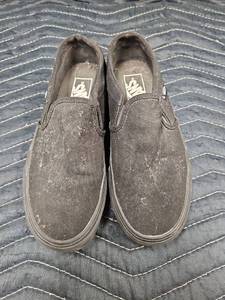 lot 61309 image: VANS Classic Slip-On Black Canvas Shoes Unisex Kids Low Top Flats
