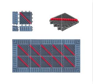 lot 19729 image: PFYELYI Outdoor doormats,Entrance mat,Double Door mats Outdoor.Boot scrapers with Brushes Outdoor.Splicing Interlocking,Non-Slipdust-Removing,Waterproof Outdoor mat.��35.4X 17.7�� - Retail $0