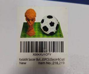 lot 19762 image: Kadablk Soccer Ball Building Blocks Set, 2026 World Soccer Ball Cup Them 1400PCS,Black and White, 3D Brick Construction - Retail $22