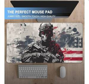 lot 19781 image: XXL Military Skull American Flag Mouse Pad Rubber Desk Mat 35.4�15.7 in - Retail $20