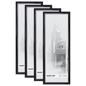lot 19801 image: HEART ART 8x24 Picture Frames Without Mat Set of 4, Black - Retail $40