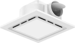 lot 19814 image: TEPU 130 CFM 12In Bathroom Exhaust Fan with Light, Cutout Size 9.8 x 9.8 - Retail $50