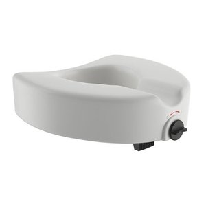 lot 19817 image: Medline - Elevated Toilet Seat Riser with Microban Antimicrobial Protection - White - Retail $50