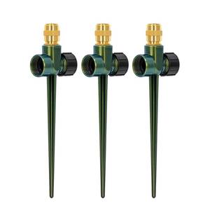lot 19870 image: RESTMO 3 Pack Heavy-Duty Full-Metal Lawn Sprinklers for Yard - Retail $26