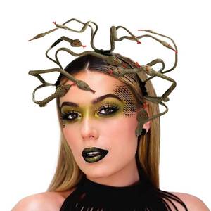 lot 19875 image: Pack of 2 USUKUSI Snake Headpiece Medusa Headband Greek Goddess Headdress Halloween Cosplay Costume Masquerade Accessories for Party - Retail $24