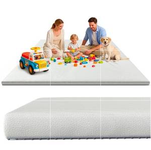 lot 19903 image: Play Mat for Floor 79x79 Inch, Foldable Play Mat with Removable Machine Washable Cover, Extra Thick Crawling Mat, Waterproof Non-Slip Large Activity Mat - Retail $96