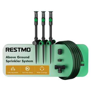 lot 19918 image: RESTMO Above Ground Sprinkler System,Irrigation Sprinklers for Yard,Green - Retail $50
