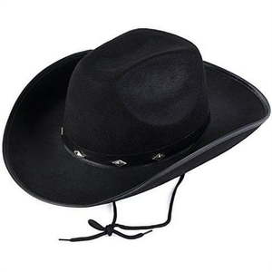 lot 19929 image: Funny Party Hats Studded Western Style Cowboy Hat  Cowboy Costume Accessories  Black  One Size fits Most - Retail $25