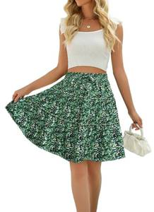 lot 19934 image: Boho Floral Skirts for Womens Summer Casual Lightweight Ruffle Printed Skirt with Pockets Drawstring Beach Party Outfits Flower-77 X-Large - Retail $20