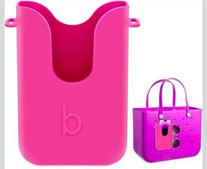 lot 19937 image: Silicone Phone Holder for Bogg Bags, Compatible Phone Case Attachment, Beach Tote Bag Accessory �� Ideal Holder for Bogg & Similar Beach Bags (Pink) - Retail $0