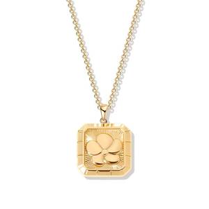 lot 19956 image: NVWAROCK Gold Flower Pendant Necklace Dainty Floral Choker 14K Plated Shining Cute Square Necklace for Women - Retail $14