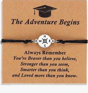 lot 19983 image: Personalized Gifts for College High School 5th Grade 8th Grade,Personalized Graduation Gifts,Compass Graduation Bracelet - Retail $0
